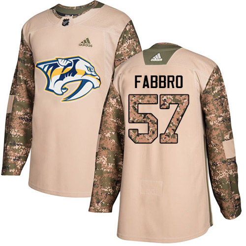 Adidas Predators #57 Dante Fabbro Camo Authentic 2017 Veterans Day Stitched Youth NHL Jersey